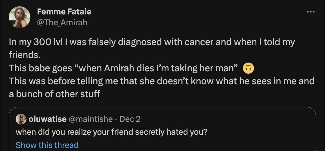 How my friend vowed to take my boyfriend when diagnosed with cancer - Lady